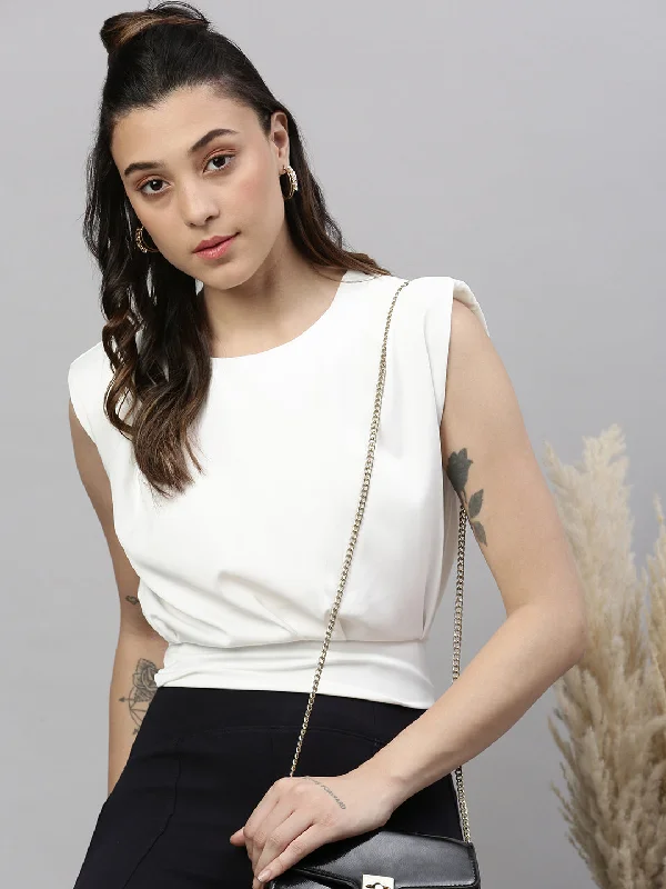 While Supplies Last Women Solid White Top