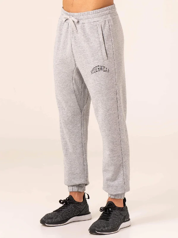 Price Buster Men's Collegiate Track Pant - Grey Marl