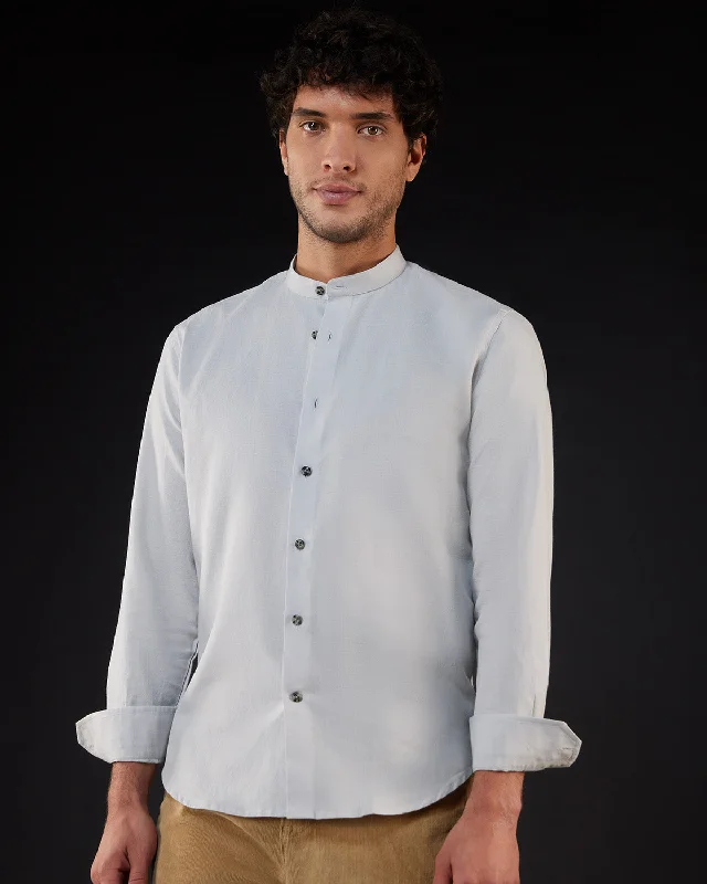 Quick Deals Cotton Linen Shirt - Light Grey