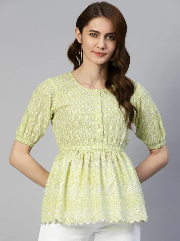 Shop the Weekend Away Women  Chikankari Work Empire Top