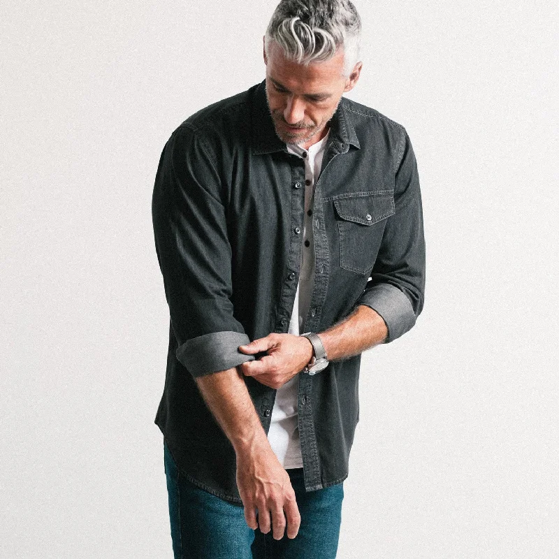 Weekend Offers That Impress Author Casual Shirt – Black Cotton Denim