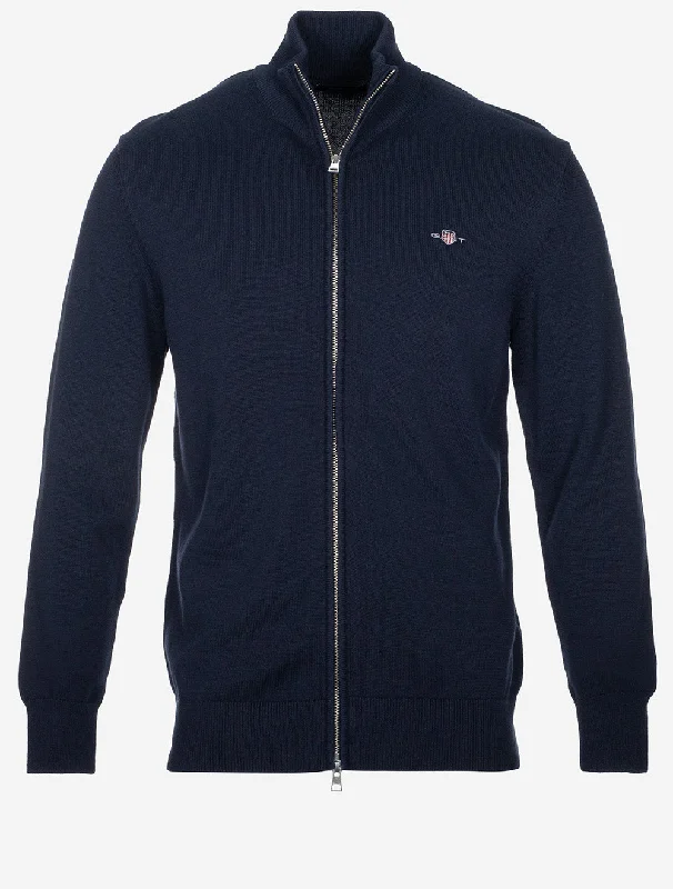Overstock Sale Casual Cotton Zip Cardigan Evening Blue
