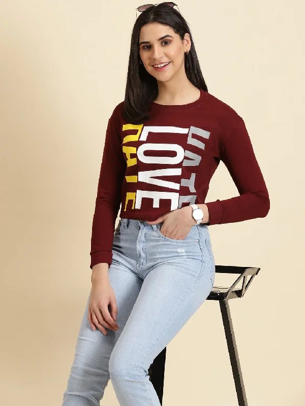Weekend Deal Women's Maroon Solid Top