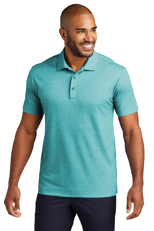 Reduced Prices Port Authority Mens Fine Pique Moisture Wicking Short Sleeve Polo Shirt - Heather Dark Teal