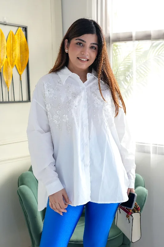 Exclusive Offer Lax White Loose Fit Shirt