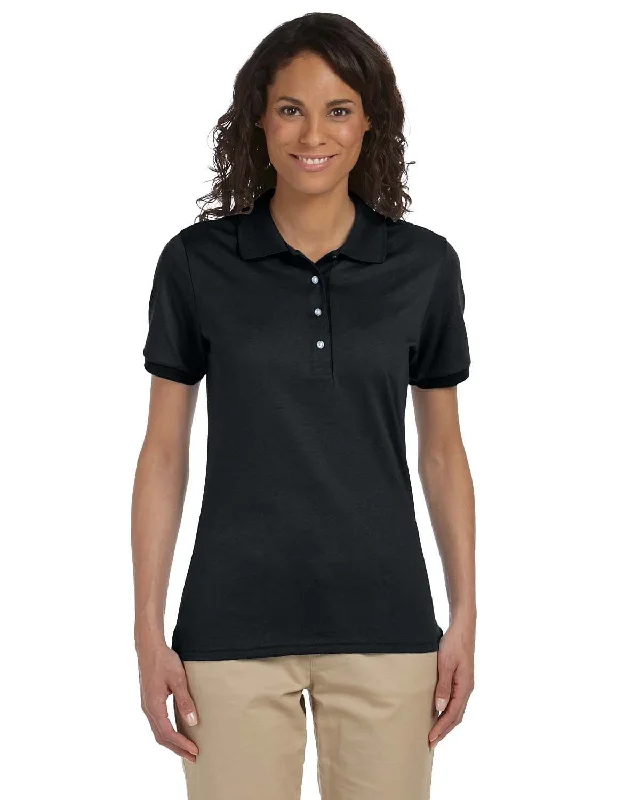 Weekend Extravaganza: Shop Now Jerzees Ladies 50/50 Jersey Knit Polo Shirt | Black