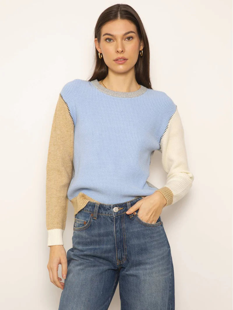 Weekend Shopping Extravaganza Casey Colorblock Crew - Blue Multi