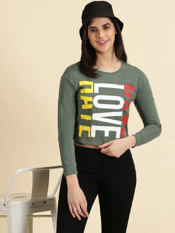 Midnight Madness Women's Olive Solid Top