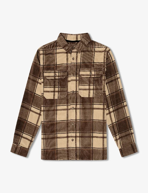 While Supplies Last Sawyer Cord Longsleeve Shirt - Cocoa Check