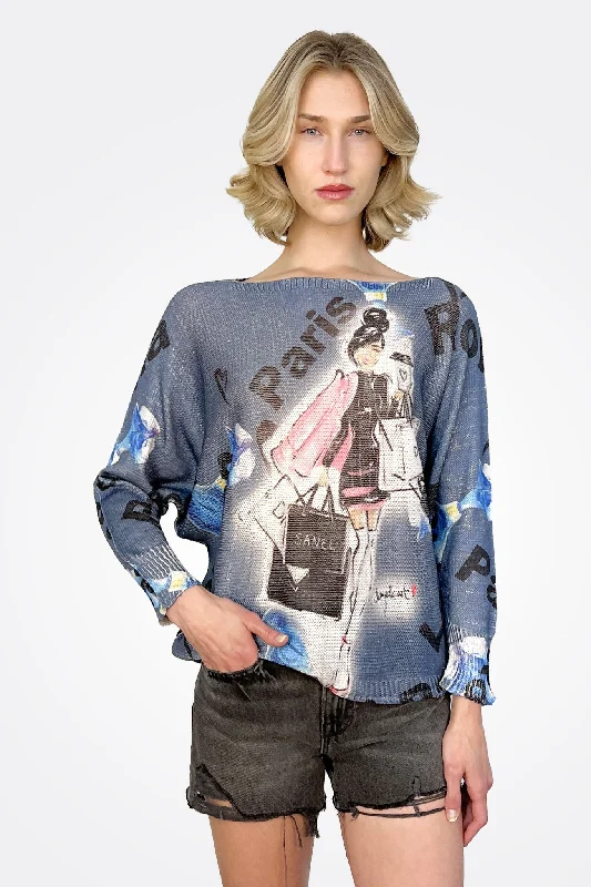 Celebrate the Weekend with Discounts City Girl Pullover - Navy