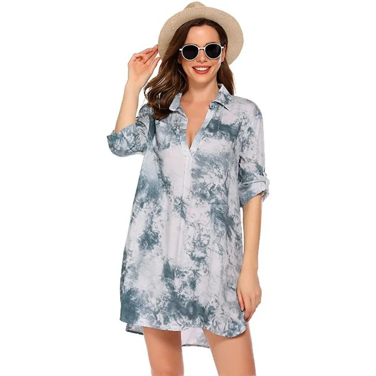 Shop and Save Haute Edition Women's Pullover Swim Beachwear Cover up Tunic Dress