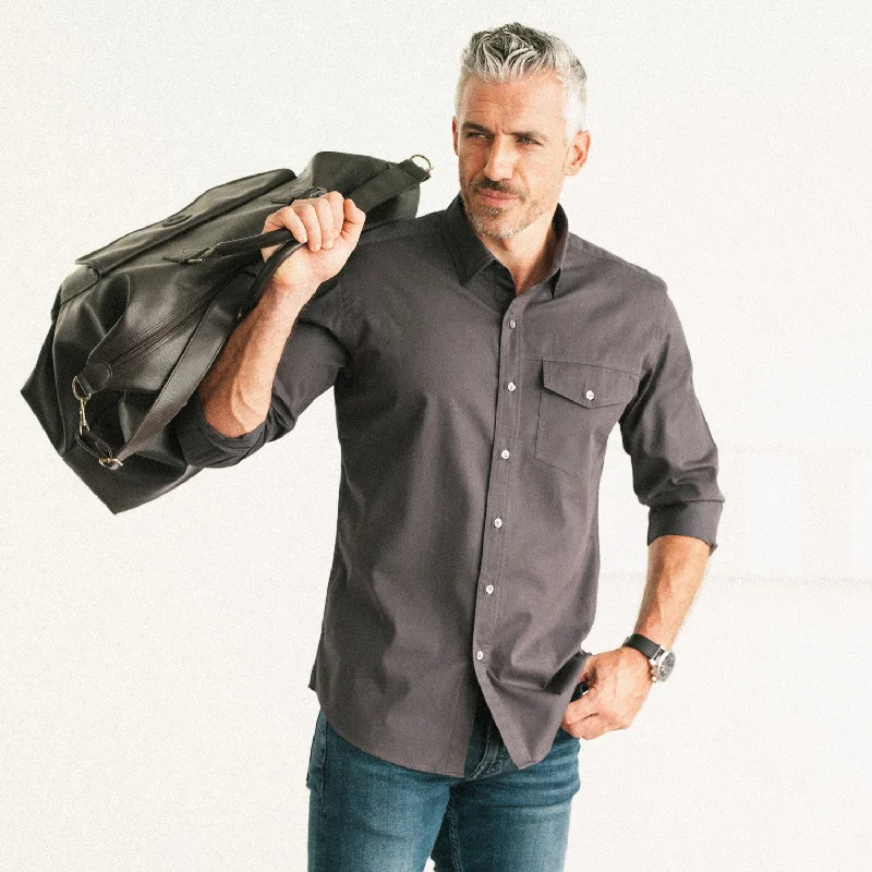 Weekend Deals That Thrill Author Casual Shirt – Charcoal Gray Cotton Twill