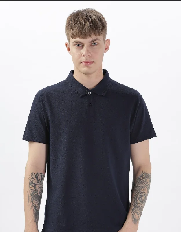 Year-End Sale Solid Navy - Polo Tshirt