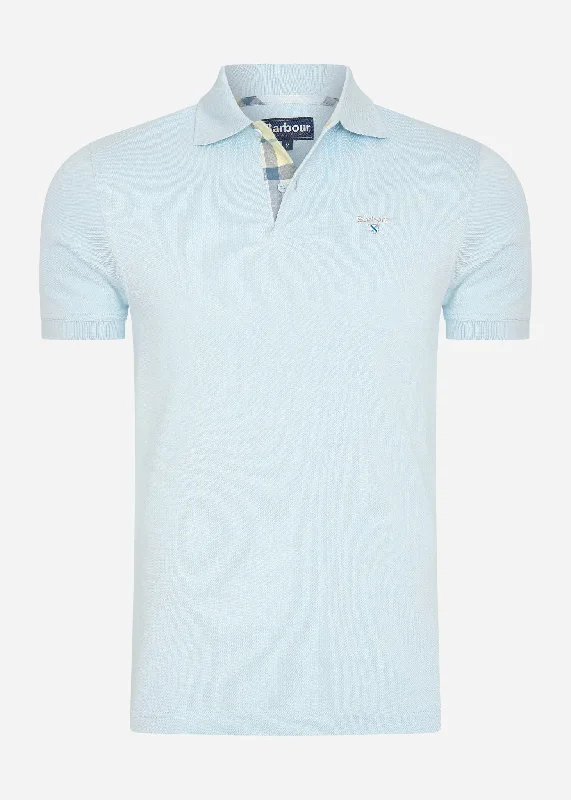 Sneak Peek Sale Tartan pique polo - niagra mist