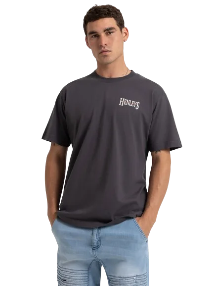 Weekend Bargains to Relish HENLEYS PANORAMIC T-SHIRT - MENS - COAL