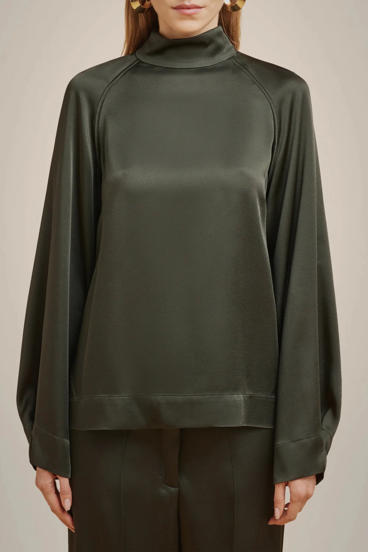 Special Discount High Neck Blouse - Underground