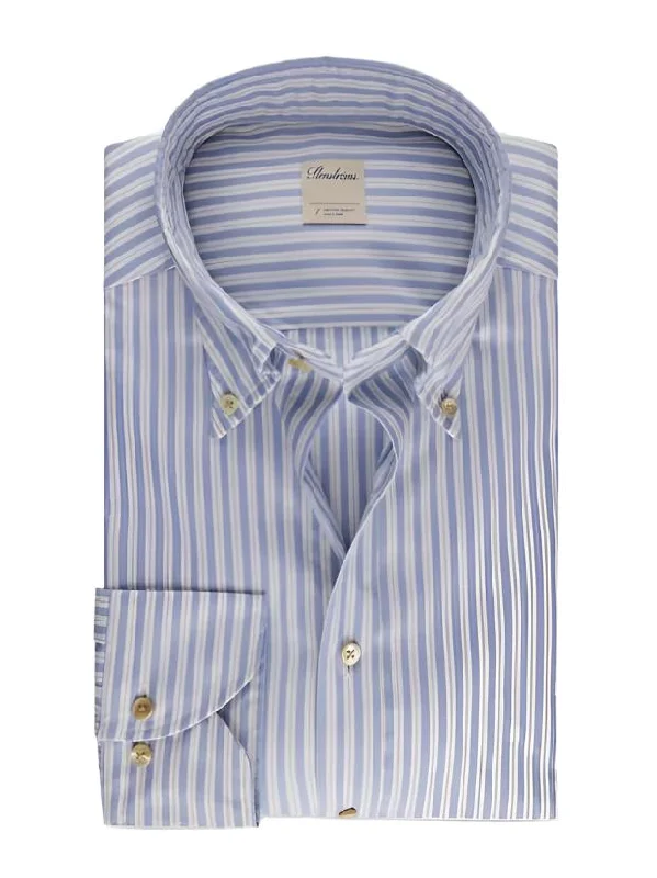 Stock Clearance ID24886-Stenstroms Blue Stripe Button Down Shirt