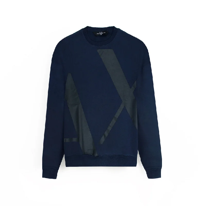Sale Alert AX - Men 'Navy' Icon Logo Fleece Sweatshirt AX473
