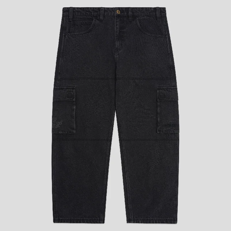 Limited Quantity Cash Only Aleka Cargo Jeans - Black