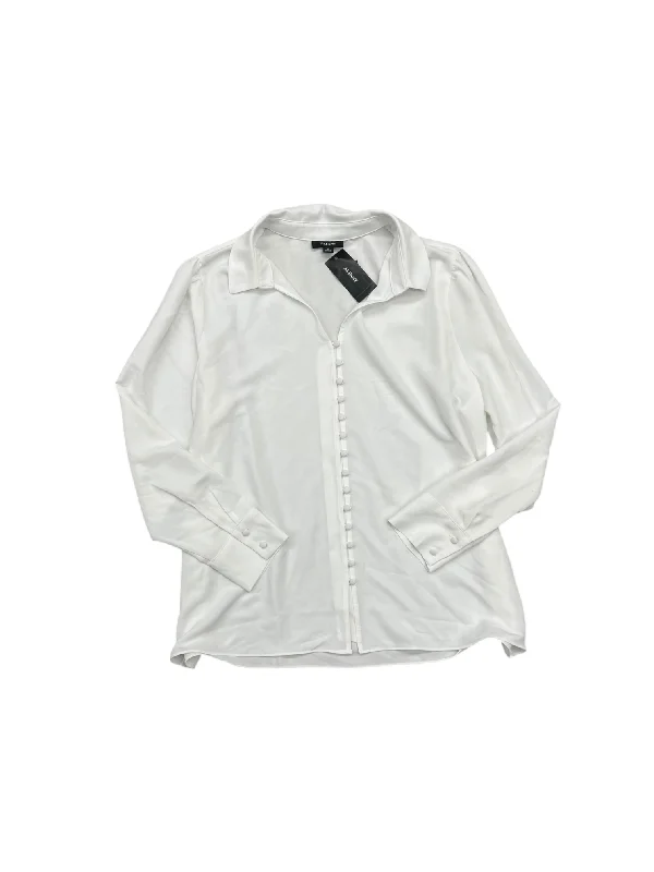 Weekend Savings Fiesta Top Long Sleeve By Alfani In White, Size: 1x