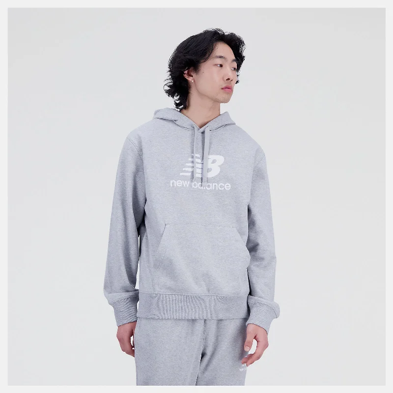 Sale Event New Balance Essentials Stacked Logo French Terry Hoodie - Mens - Grey