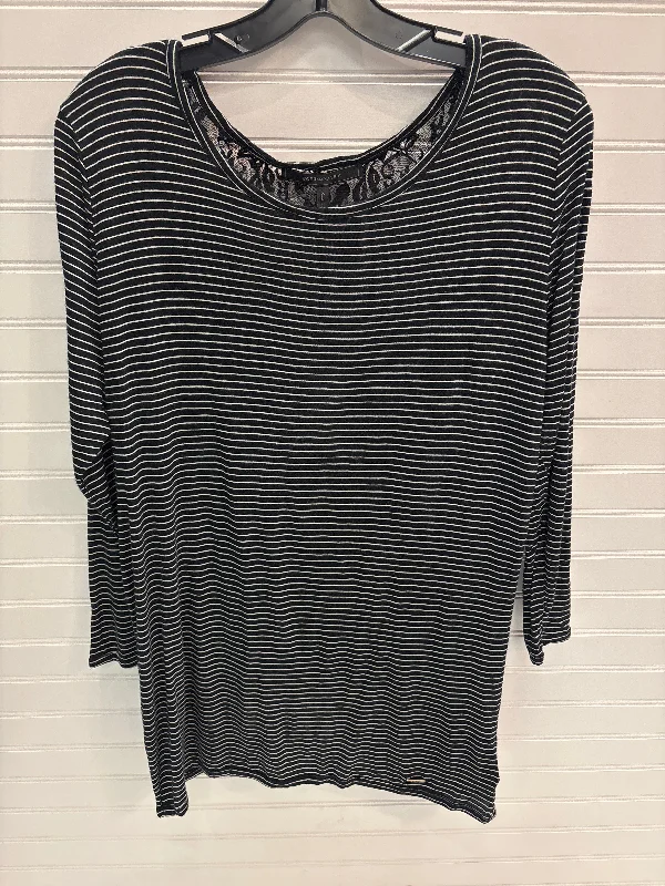Weekend Savings Sensation Top 3/4 Sleeve By Bcbgmaxazria In Black & White, Size: L