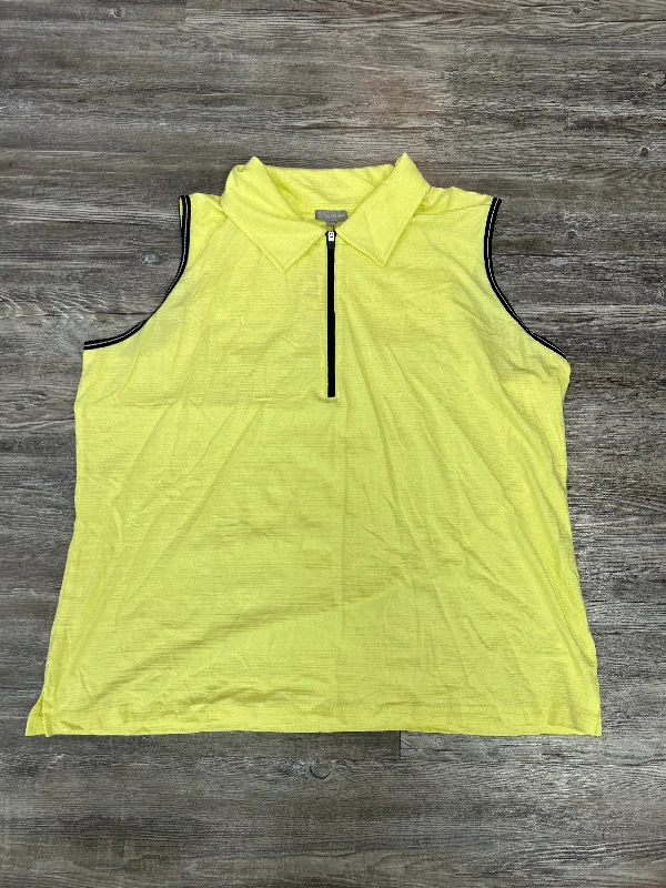 Weekend Bargains to Grab Top Sleeveless By Talbots In Yellow, Size: 2x