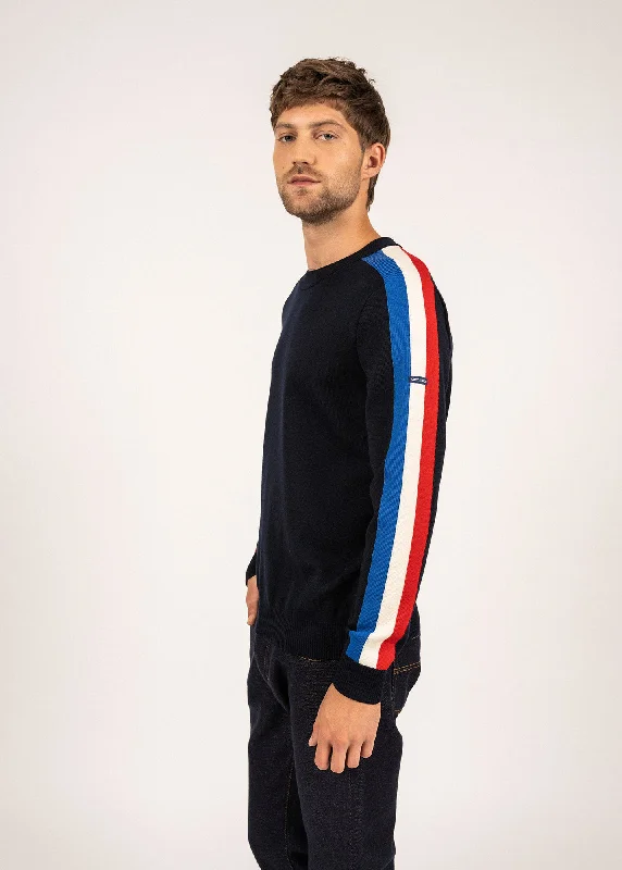 Midnight Sale Wool raglan sleeve jumper - SAINT JAMES x Elysée (NAVY/GITANE/ECUME/TULIPE)