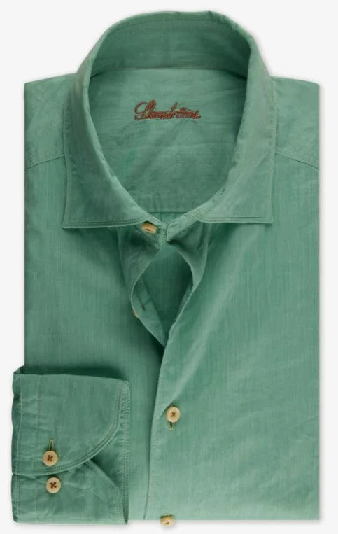 Weekend Discounts to Enjoy ID24351-Stenstroms Green Washed Poplin Shirt