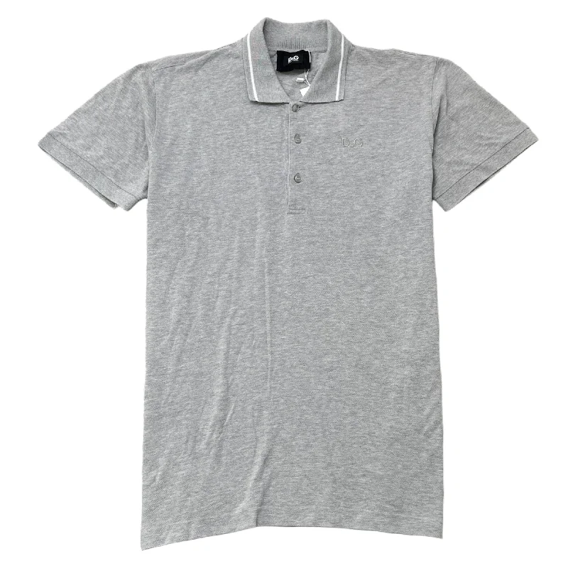 Final Markdown Men's Embroidered Logo Polo Shirt Grey Size IT 54 / UK XXL