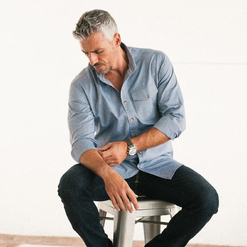 Weekend Deals That Dazzle Author Casual Shirt – Harbor Blue Cotton Oxford