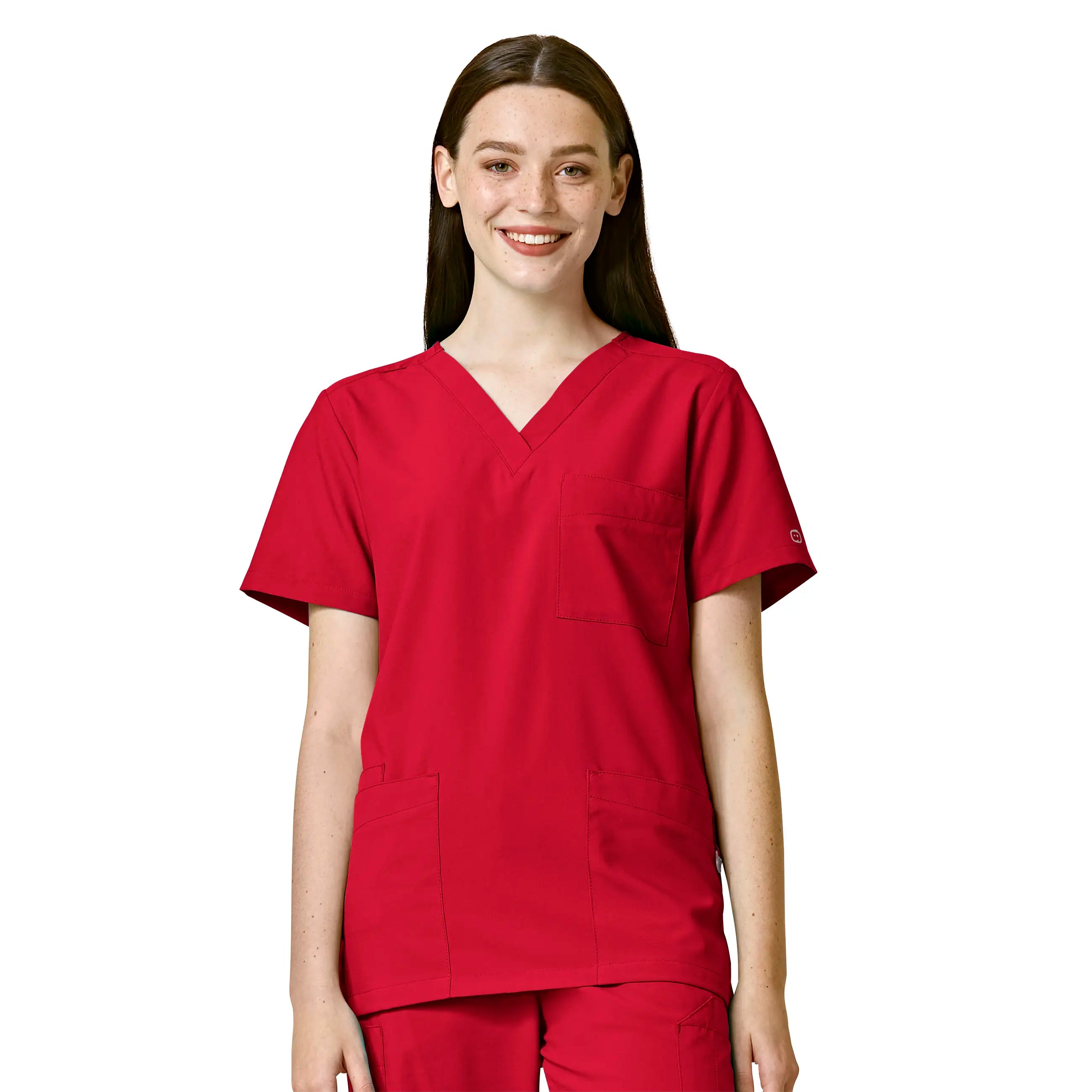 Your Weekend, Your Savings Wink Unisex 4 Pocket Utility Scrub Top - Red
