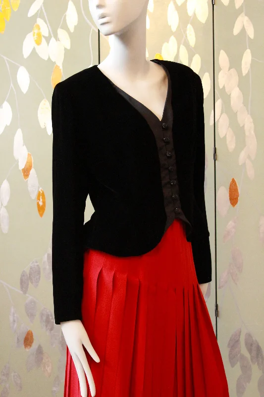 Weekend Offers That Impress Vintage Late 1980 / Early 1990s Oscar De La Renta Black Blazer Top, M/L