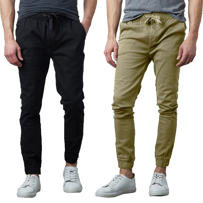 Extra Discounts Men's 2-Pack Classic Cotton Stretch Twill Jogger Pants