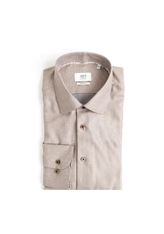 Weekend Bargains to Grab 1863 by Eterna Birdeye Print Shirt, Beige