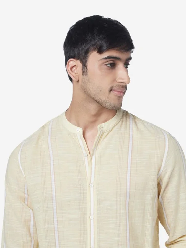 Weekend Extravaganza: Shop Now ETA Yellow Resort-Fit Checked Shirt