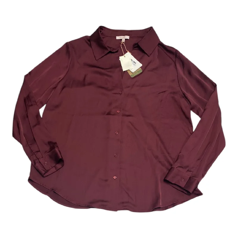 Weekend Specials to Cherish Top Long Sleeve By Skies Are Blue In Maroon, Size: L