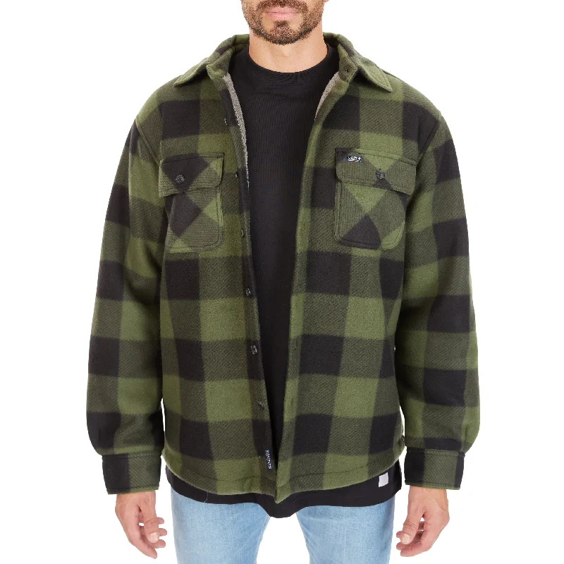 While Supplies Last SHERPA-LINED PLAID FLEECE SHIRT JACKET