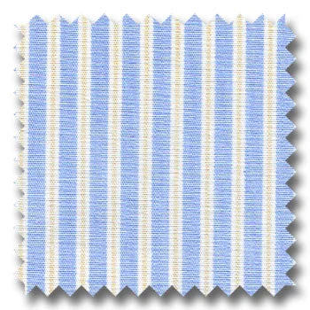 Great Deal Blue, Yellow and White Stripe Broadcloth Custom Dress Shirt