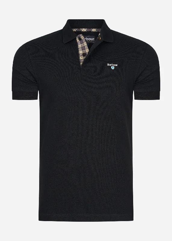 Grand Opening Sale Tartan pique polo - black stone