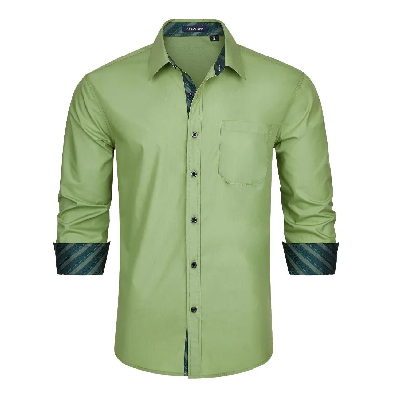 Special Buy Casual Formal Shirt with Pocket - GREEN-S