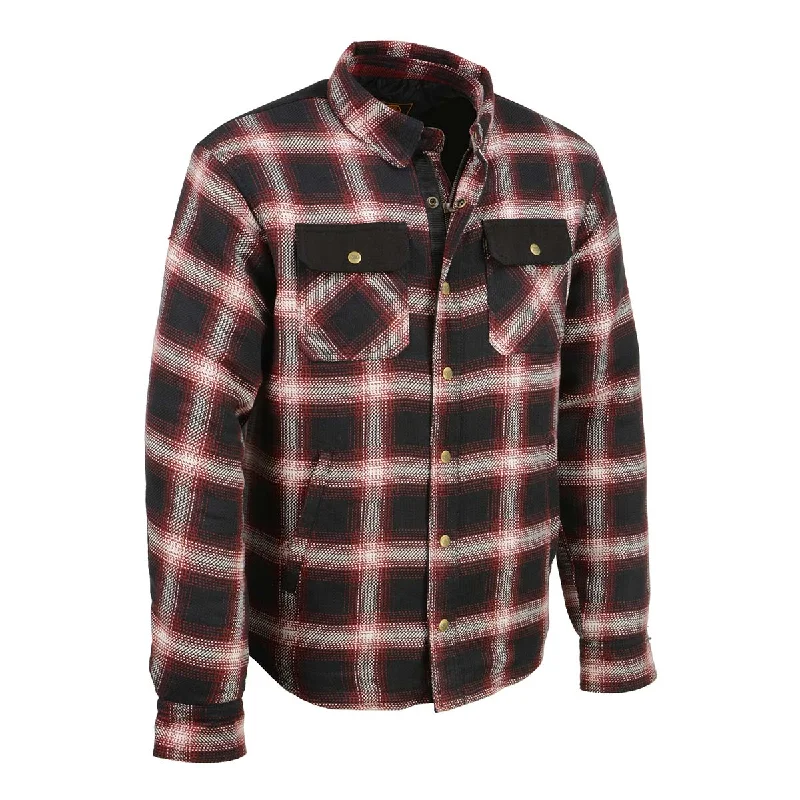 Shop and Save Milwaukee Leather MPM1637 Men's Plaid Mechanic Long Sleeve Flannel Biker Shirt