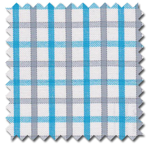 Super Bargain Azure Blue & Gray Grid Checks - Custom Dress Shirts