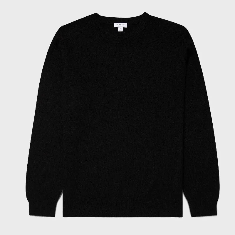 Exclusive Offers Black 100% Cashmere Crew Sweater