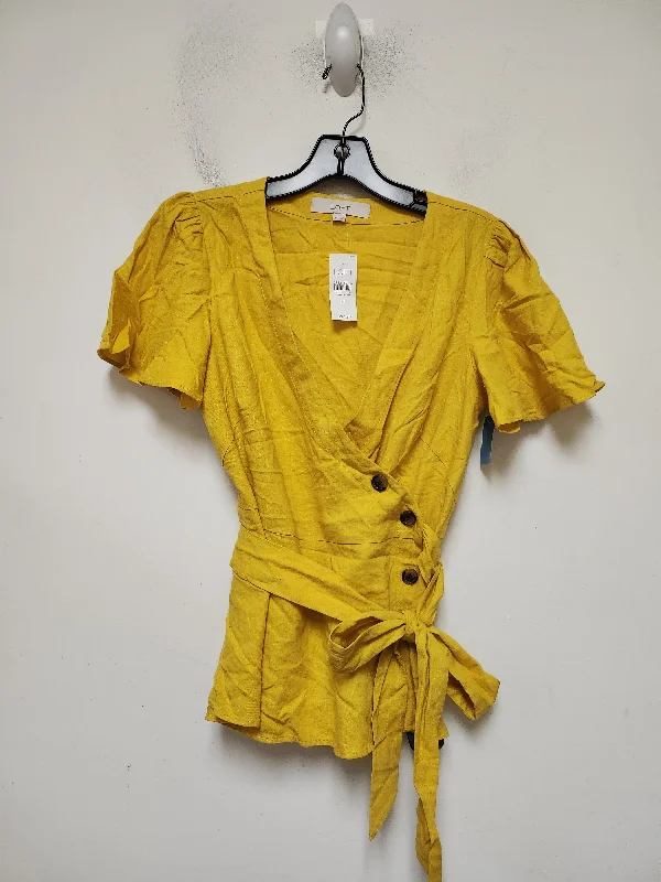 Weekend Specials to Snag Top Short Sleeve By Loft In Yellow, Size: Xs
