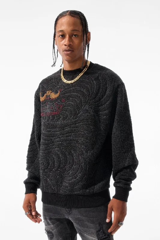 Weekend Specials to Enjoy Silk Road Crewneck Sweater (Black Dragon)