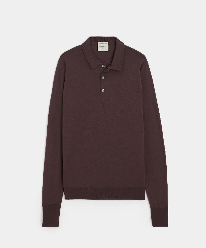 Sale Alert Todd Snyder x John Smedley Long Sleeve Polo in Truffle