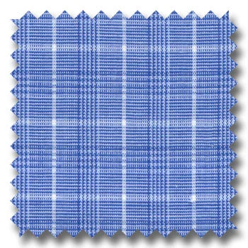 Unbeatable Deal Blue and White Deco Check / Plaid Custom Dress Shirt