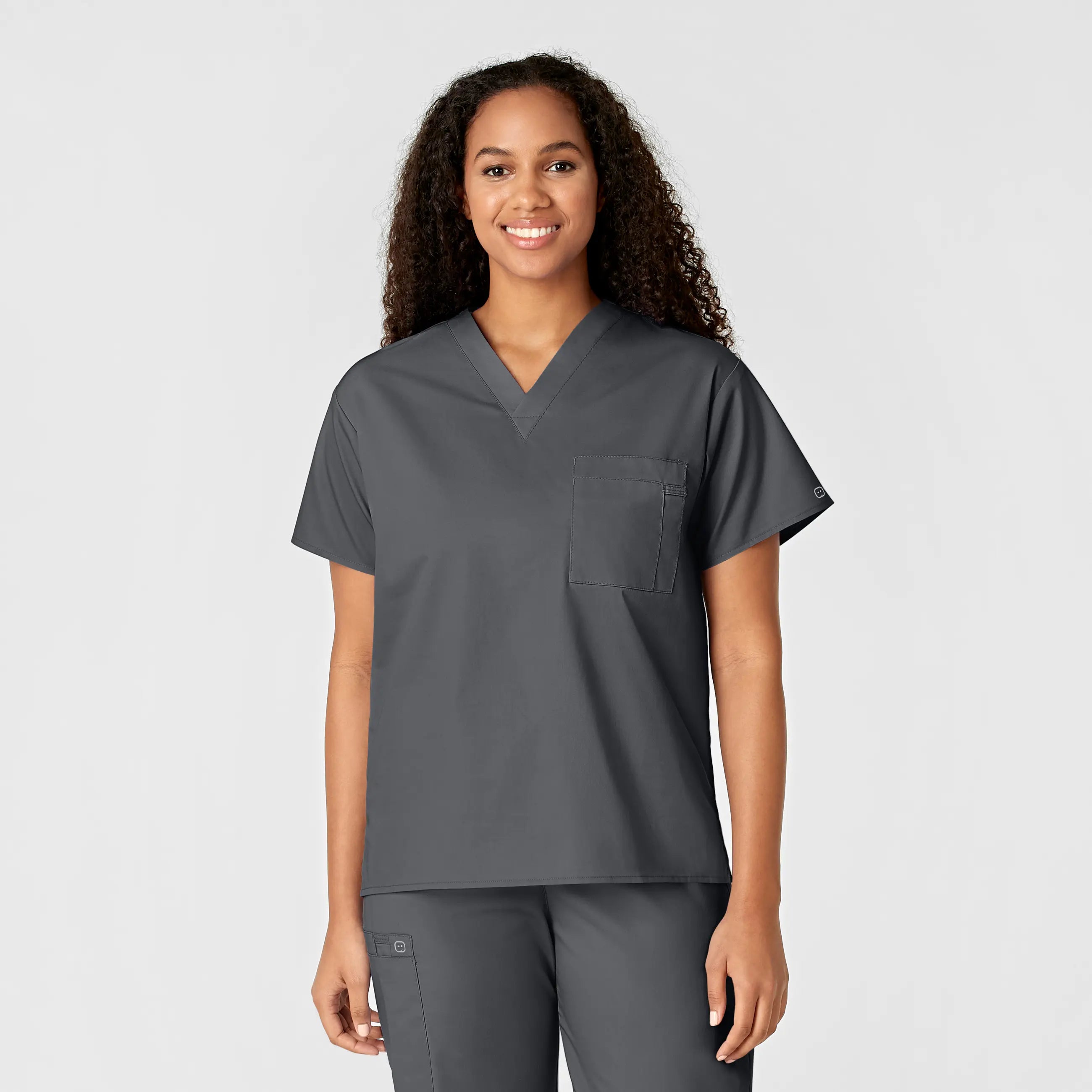 Price Slash Wink Unisex V-Neck Scrub Top - Pewter