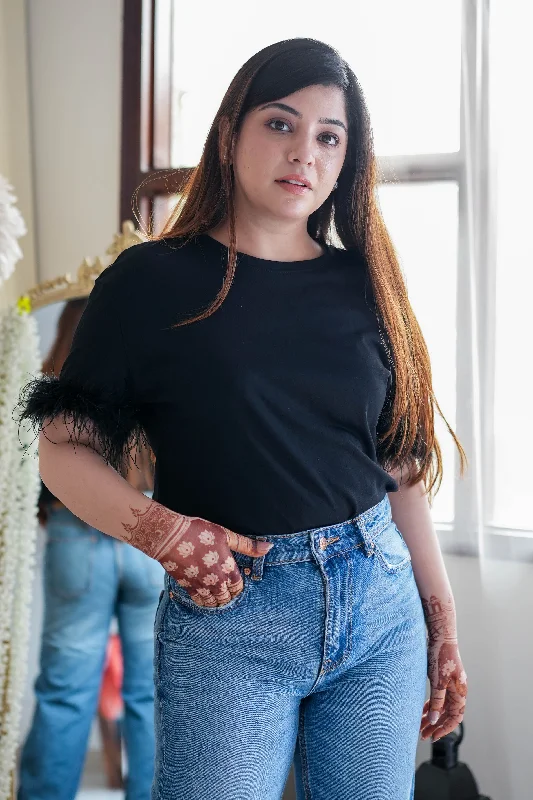 Flash Deal Black Furr Top